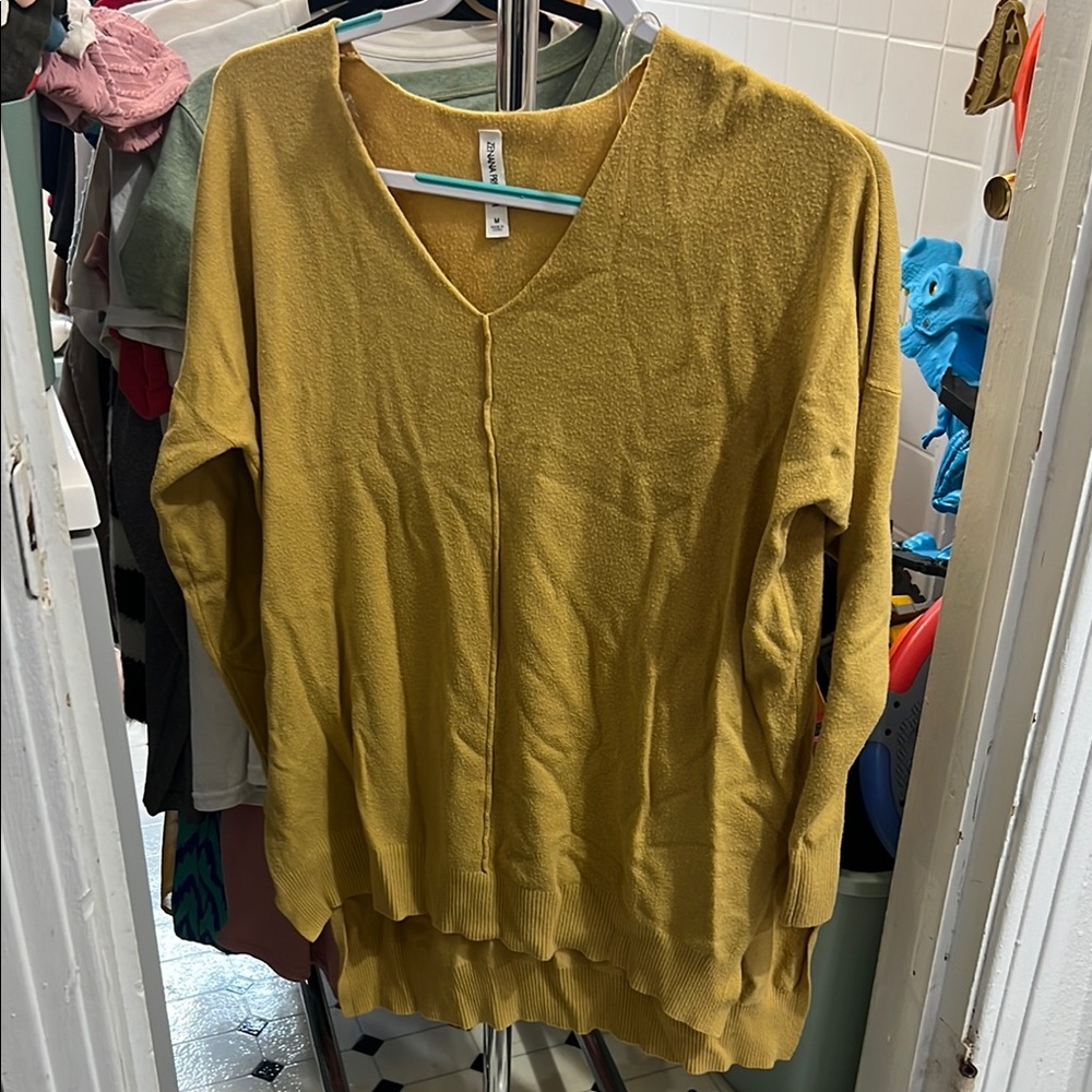 Mustard Yellow V-Neck Sweater